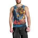 Personalized Gold Coast Titans ANZAC Tribute Men Tank Top Poppy Field Soldier Silhouette Aboriginal Rugby Mascot