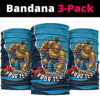 Personalized Gold Coast Titans ANZAC Tribute Neck Gaiter Poppy Field Soldier Silhouette Aboriginal Rugby Mascot
