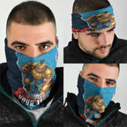 Personalized Gold Coast Titans ANZAC Tribute Neck Gaiter Poppy Field Soldier Silhouette Aboriginal Rugby Mascot