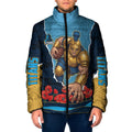 Personalized Gold Coast Titans ANZAC Tribute Padded Jacket Poppy Field Soldier Silhouette Aboriginal Rugby Mascot