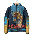 Personalized Gold Coast Titans ANZAC Tribute Padded Jacket Poppy Field Soldier Silhouette Aboriginal Rugby Mascot
