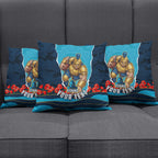 Personalized Gold Coast Titans ANZAC Tribute Pillow Cover Poppy Field Soldier Silhouette Aboriginal Rugby Mascot
