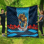 Personalized Gold Coast Titans ANZAC Tribute Quilt Poppy Field Soldier Silhouette Aboriginal Rugby Mascot