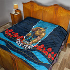 Personalized Gold Coast Titans ANZAC Tribute Quilt Poppy Field Soldier Silhouette Aboriginal Rugby Mascot