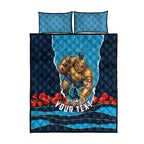 Personalized Gold Coast Titans ANZAC Tribute Quilt Bed Set Poppy Field Soldier Silhouette Aboriginal Rugby Mascot