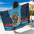 Personalized Gold Coast Titans ANZAC Tribute Sarong Poppy Field Soldier Silhouette Aboriginal Rugby Mascot