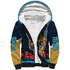 Personalized Gold Coast Titans ANZAC Tribute Sherpa Hoodie Poppy Field Soldier Silhouette Aboriginal Rugby Mascot