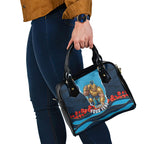 Personalized Gold Coast Titans ANZAC Tribute Shoulder Handbag Poppy Field Soldier Silhouette Aboriginal Rugby Mascot