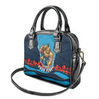 Personalized Gold Coast Titans ANZAC Tribute Shoulder Handbag Poppy Field Soldier Silhouette Aboriginal Rugby Mascot