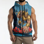 Personalized Gold Coast Titans ANZAC Tribute Sleeveless Zip Hoodie Poppy Field Soldier Silhouette Aboriginal Rugby Mascot
