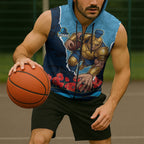 Personalized Gold Coast Titans ANZAC Tribute Sleeveless Zip Hoodie Poppy Field Soldier Silhouette Aboriginal Rugby Mascot