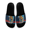 Personalized Gold Coast Titans ANZAC Tribute Slide Sandals Poppy Field Soldier Silhouette Aboriginal Rugby Mascot