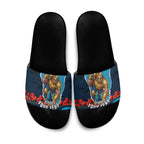 Personalized Gold Coast Titans ANZAC Tribute Slide Sandals Poppy Field Soldier Silhouette Aboriginal Rugby Mascot