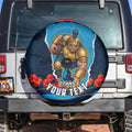 Personalized Gold Coast Titans ANZAC Tribute Spare Tire Cover Poppy Field Soldier Silhouette Aboriginal Rugby Mascot