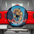 Personalized Gold Coast Titans ANZAC Tribute Spare Tire Cover Poppy Field Soldier Silhouette Aboriginal Rugby Mascot
