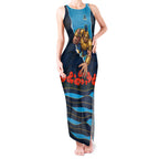 Personalized Gold Coast Titans ANZAC Tribute Tank Maxi Dress Poppy Field Soldier Silhouette Aboriginal Rugby Mascot