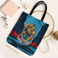 Personalized Gold Coast Titans ANZAC Tribute Tote Bag Poppy Field Soldier Silhouette Aboriginal Rugby Mascot