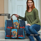 Personalized Gold Coast Titans ANZAC Tribute Travel Bag Poppy Field Soldier Silhouette Aboriginal Rugby Mascot