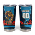 Personalized Gold Coast Titans ANZAC Tribute Tumbler Cup Poppy Field Soldier Silhouette Aboriginal Rugby Mascot