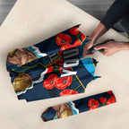 Personalized Gold Coast Titans ANZAC Tribute Umbrella Poppy Field Soldier Silhouette Aboriginal Rugby Mascot