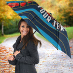 Personalized Gold Coast Titans ANZAC Tribute Umbrella Poppy Field Soldier Silhouette Aboriginal Rugby Mascot