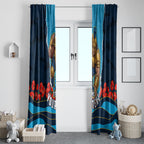 Personalized Gold Coast Titans ANZAC Tribute Window Curtain Poppy Field Soldier Silhouette Aboriginal Rugby Mascot