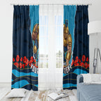 Personalized Gold Coast Titans ANZAC Tribute Window Curtain Poppy Field Soldier Silhouette Aboriginal Rugby Mascot