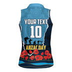 Personalized Gold Coast Titans ANZAC Tribute Women Sleeveless Polo Shirt Poppy Field Soldier Silhouette Aboriginal Rugby Mascot
