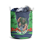 Personalized Canberra Raiders ANZAC Tribute Laundry Basket Poppy Field Soldier Silhouette Aboriginal Rugby Mascot