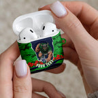 Personalized Canberra Raiders ANZAC Tribute AirPods Case Poppy Field Soldier Silhouette Aboriginal Rugby Mascot