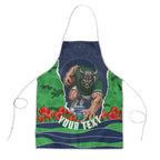 Personalized Canberra Raiders ANZAC Tribute Apron Poppy Field Soldier Silhouette Aboriginal Rugby Mascot