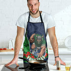Personalized Canberra Raiders ANZAC Tribute Apron Poppy Field Soldier Silhouette Aboriginal Rugby Mascot