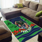Personalized Canberra Raiders ANZAC Tribute Area Rug Poppy Field Soldier Silhouette Aboriginal Rugby Mascot
