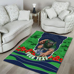 Personalized Canberra Raiders ANZAC Tribute Area Rug Poppy Field Soldier Silhouette Aboriginal Rugby Mascot