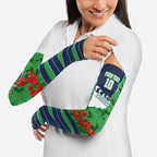 Personalized Canberra Raiders ANZAC Tribute Arm Sleeves Poppy Field Soldier Silhouette Aboriginal Rugby Mascot