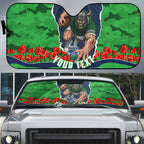 Personalized Canberra Raiders ANZAC Tribute Auto Sun Shade Poppy Field Soldier Silhouette Aboriginal Rugby Mascot
