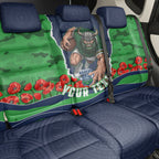 Personalized Canberra Raiders ANZAC Tribute Back Car Seat Cover Poppy Field Soldier Silhouette Aboriginal Rugby Mascot