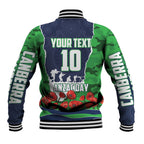 Personalized Canberra Raiders ANZAC Tribute Baseball Jacket Poppy Field Soldier Silhouette Aboriginal Rugby Mascot