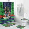 Personalized Canberra Raiders ANZAC Tribute Bathroom Set Poppy Field Soldier Silhouette Aboriginal Rugby Mascot