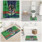 Personalized Canberra Raiders ANZAC Tribute Bathroom Set Poppy Field Soldier Silhouette Aboriginal Rugby Mascot