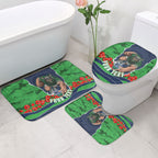 Personalized Canberra Raiders ANZAC Tribute Bathroom Set Poppy Field Soldier Silhouette Aboriginal Rugby Mascot