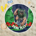 Personalized Canberra Raiders ANZAC Tribute Beach Blanket Poppy Field Soldier Silhouette Aboriginal Rugby Mascot
