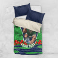 Personalized Canberra Raiders ANZAC Tribute Bedding Set Poppy Field Soldier Silhouette Aboriginal Rugby Mascot