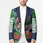 Personalized Canberra Raiders ANZAC Tribute Blazer Poppy Field Soldier Silhouette Aboriginal Rugby Mascot