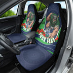Personalized Canberra Raiders ANZAC Tribute Car Seat Cover Poppy Field Soldier Silhouette Aboriginal Rugby Mascot