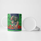 Personalized Canberra Raiders ANZAC Tribute Ceramic Mug Poppy Field Soldier Silhouette Aboriginal Rugby Mascot