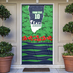 Personalized Canberra Raiders ANZAC Tribute Door Cover Poppy Field Soldier Silhouette Aboriginal Rugby Mascot