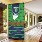 Personalized Canberra Raiders ANZAC Tribute Door Cover Poppy Field Soldier Silhouette Aboriginal Rugby Mascot