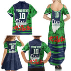 Personalized Canberra Raiders ANZAC Tribute Family Matching Summer Maxi Dress and Hawaiian Shirt Poppy Field Soldier Silhouette Aboriginal Rugby Mascot