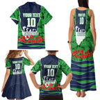 Personalized Canberra Raiders ANZAC Tribute Family Matching Tank Maxi Dress and Hawaiian Shirt Poppy Field Soldier Silhouette Aboriginal Rugby Mascot